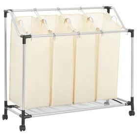 Separador de colada con 4 bolsas acero crema de vidaXL, Cestas para ropa - Ref: Foro24-282428, Precio: 37,09 €, Descuento: %