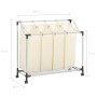 Separador de colada con 4 bolsas acero crema de vidaXL, Cestas para ropa - Ref: Foro24-282428, Precio: 37,05 €, Descuento: %