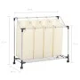 Separador de colada con 4 bolsas acero crema de vidaXL, Cestas para ropa - Ref: Foro24-282428, Precio: 37,09 €, Descuento: %