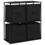 Armario almacenaje con 4 cestas de tela acero negro 63x30x71 cm de vidaXL, Taquillas y armarios de almacenamiento - Ref: Foro...