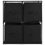 Armario almacenaje con 4 cestas de tela acero negro 63x30x71 cm de vidaXL, Taquillas y armarios de almacenamiento - Ref: Foro...