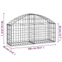 Cesta de gaviones forma arco hierro galvanizado 100x30x40/60 cm en Macetas y jardineras | Comprar online en Foru.es