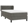 Cama box spring con colchón terciopelo gris oscuro 100x200 cm de vidaXL, Camas y somieres - Ref: Foro24-3127656, Precio: 332,...