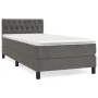 Box spring bed with dark gray velvet mattress 100x200 cm by vidaXL, Beds and slatted bases - Ref: Foro24-3141468, Price: 302,...