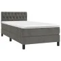Box spring bed with dark gray velvet mattress 100x200 cm by vidaXL, Beds and slatted bases - Ref: Foro24-3141468, Price: 302,...