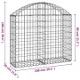 Cesta de gaviones forma arco hierro galvanizado 100x30x80/100cm en Macetas y jardineras | Comprar online en Foru.es