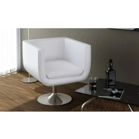 Taburete de bar cuero sintético blanco de vidaXL, Sillones - Ref: Foro24-240040, Precio: 183,65 €, Descuento: %