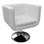 Taburete de bar cuero sintético blanco de vidaXL, Sillones - Ref: Foro24-240040, Precio: 183,65 €, Descuento: %