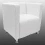 Sillón en forma de cubo de cuero sintético blanco de vidaXL, Sillones - Ref: Foro24-240069, Precio: 191,46 €, Descuento: %