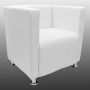 Sillón en forma de cubo de cuero sintético blanco de vidaXL, Sillones - Ref: Foro24-240069, Precio: 164,14 €, Descuento: %