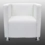 Sillón en forma de cubo de cuero sintético blanco de vidaXL, Sillones - Ref: Foro24-240069, Precio: 191,46 €, Descuento: %
