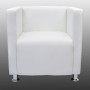Sillón en forma de cubo de cuero sintético blanco de vidaXL, Sillones - Ref: Foro24-240069, Precio: 164,14 €, Descuento: %