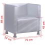 Sillón en forma de cubo de cuero sintético blanco de vidaXL, Sillones - Ref: Foro24-240069, Precio: 164,14 €, Descuento: %