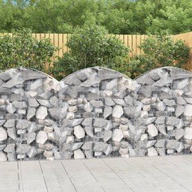 Cesta gaviones forma arco hierro galvanizado 100x30x100/120 cm en Macetas y jardineras | Comprar online en Foru.es