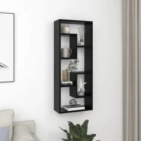 Black plywood wall shelf 36x16x90 cm by vidaXL, Shelves and shelves - Ref: Foro24-803012, Price: 35,31 €, Discount: %