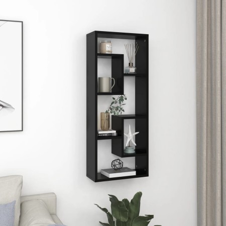 Estante de pared madera contrachapada negro 36x16x90 cm de vidaXL, Estantes y estanterías - Ref: Foro24-803012, Precio: 35,89...