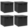 Cajas de almacenaje con tapas 4 uds tela negro 32x32x32 cm de vidaXL, Cestas para almacenaje - Ref: Foro24-288333, Precio: 30...