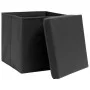 Cajas de almacenaje con tapas 4 uds tela negro 32x32x32 cm de vidaXL, Cestas para almacenaje - Ref: Foro24-288333, Precio: 30...