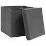 Cajas de almacenaje con tapas 4 uds tela gris 32x32x32 cm de vidaXL, Cestas para almacenaje - Ref: Foro24-288335, Precio: 31,...