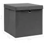 Cajas de almacenaje con tapas 4 uds tela gris 32x32x32 cm de vidaXL, Cestas para almacenaje - Ref: Foro24-288335, Precio: 31,...