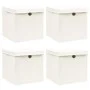 Cajas de almacenaje con tapas 4 uds tela blanco 32x32x32 cm de vidaXL, Cestas para almacenaje - Ref: Foro24-288350, Precio: 3...
