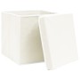 Cajas de almacenaje con tapas 4 uds tela blanco 32x32x32 cm de vidaXL, Cestas para almacenaje - Ref: Foro24-288350, Precio: 3...