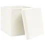 Cajas de almacenaje con tapas 4 uds tela blanco 32x32x32 cm de vidaXL, Cestas para almacenaje - Ref: Foro24-288350, Precio: 3...