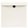 Cajas de almacenaje con tapas 4 uds tela blanco 32x32x32 cm de vidaXL, Cestas para almacenaje - Ref: Foro24-288350, Precio: 3...