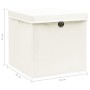 Cajas de almacenaje con tapas 4 uds tela blanco 32x32x32 cm de vidaXL, Cestas para almacenaje - Ref: Foro24-288350, Precio: 3...