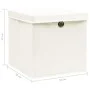 Cajas de almacenaje con tapas 4 uds tela blanco 32x32x32 cm de vidaXL, Cestas para almacenaje - Ref: Foro24-288350, Precio: 3...
