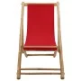 Tumbona de playa de bambú y lona roja de vidaXL, Sillas de jardín - Ref: Foro24-313020, Precio: 53,45 €, Descuento: %