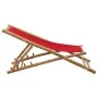 Tumbona de playa de bambú y lona roja de vidaXL, Sillas de jardín - Ref: Foro24-313020, Precio: 53,45 €, Descuento: %