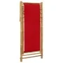 Tumbona de playa de bambú y lona roja de vidaXL, Sillas de jardín - Ref: Foro24-313020, Precio: 53,45 €, Descuento: %