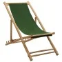 Silla de playa de bambú y lona verde de vidaXL, Sillas de jardín - Ref: Foro24-313021, Precio: 63,43 €, Descuento: %