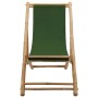 Silla de playa de bambú y lona verde de vidaXL, Sillas de jardín - Ref: Foro24-313021, Precio: 66,51 €, Descuento: %