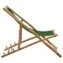 Silla de playa de bambú y lona verde de vidaXL, Sillas de jardín - Ref: Foro24-313021, Precio: 63,43 €, Descuento: %