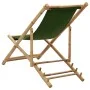 Silla de playa de bambú y lona verde de vidaXL, Sillas de jardín - Ref: Foro24-313021, Precio: 63,43 €, Descuento: %