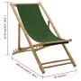 Silla de playa de bambú y lona verde de vidaXL, Sillas de jardín - Ref: Foro24-313021, Precio: 63,43 €, Descuento: %