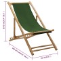 Silla de playa de bambú y lona verde de vidaXL, Sillas de jardín - Ref: Foro24-313021, Precio: 66,51 €, Descuento: %