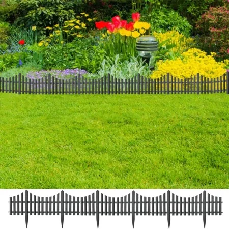 Bordes de jardín 17 unidades PP antracita 10 m de vidaXL, Ribetes y bordes para jardín - Ref: Foro24-314682, Precio: 50,34 €,...