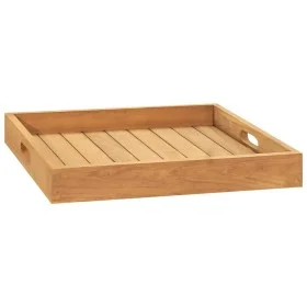 Bandeja de madera de teca maciza 50x50 cm de vidaXL, Fuentes para servir - Ref: Foro24-315457, Precio: 51,40 €, Descuento: %