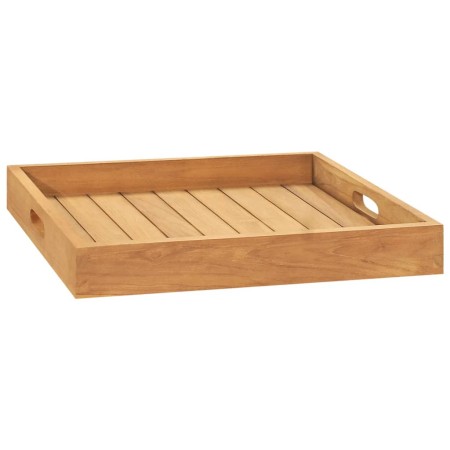 Bandeja de madera de teca maciza 50x50 cm de vidaXL, Fuentes para servir - Ref: Foro24-315457, Precio: 60,38 €, Descuento: %
