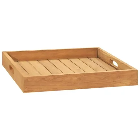 Bandeja de madera de teca maciza 50x50 cm de vidaXL, Fuentes para servir - Ref: Foro24-315457, Precio: 51,40 €, Descuento: %