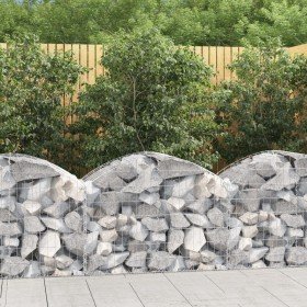 Cesta de gaviones forma arco hierro galvanizado 100x50x60/80 cm en Macetas y jardineras | Comprar online en Foru.es