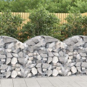 Cesta de gaviones forma arco hierro galvanizado 100x50x80/100cm en Macetas y jardineras | Comprar online en Foru.es