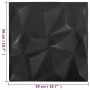 3D-Wandpaneele 12 Einheiten schwarzer Diamant 3 m² 50x50 cm von vidaXL, Wandverkleidung - Ref: Foro24-340587, Preis: 70,07 €,...