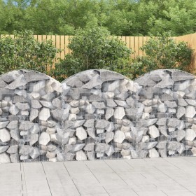 Cesta gaviones forma arco hierro galvanizado 100x50x100/120 cm en Macetas y jardineras | Comprar online en Foru.es