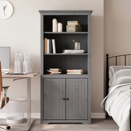 Librería BODO madera maciza de pino gris 82x40x173 cm de vidaXL, Librerías y estanterías - Ref: Foro24-355058, Precio: 185,28...