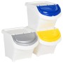 Cubos de basura apilables con tapa 3 uds PP blanco 78 L de vidaXL, Cubos de la basura y papeleras - Ref: Foro24-364068, Preci...