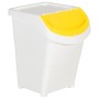 Cubos de basura apilables con tapa 3 uds PP blanco 120 L de vidaXL, Cubos de la basura y papeleras - Ref: Foro24-364070, Prec...
